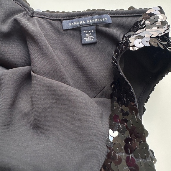 Banana Republic Little Black Sequin Lined Mini Party Dress Women’s 10 Petite 10P - Picture 2 of 6